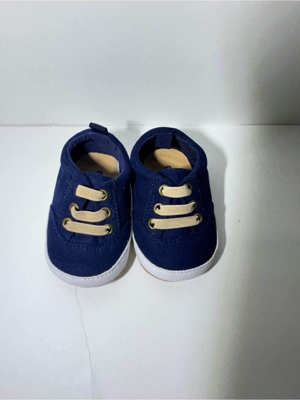 Old Navy Navy Canvas Baby Sneakers with Cream Laces - Picture 2 of 4